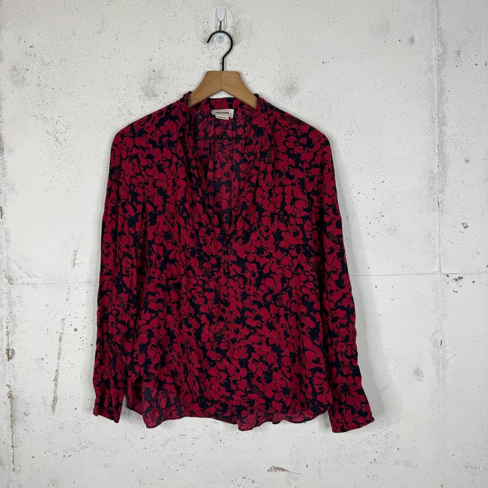 Zadig & Voltaire Tink Bico Floral Split Neck Blouse XS
